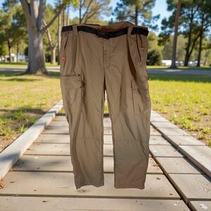 New American Outdoorsman Belted Fleece Lined Pants Color Cray Mens 38WX32L